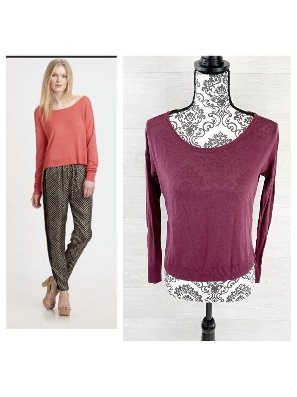 Elizabeth and James Tigerlily High Low Knit Boatneck Sweater